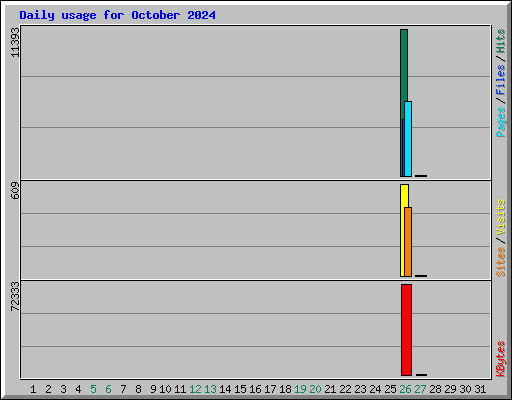 Daily usage for October 2024