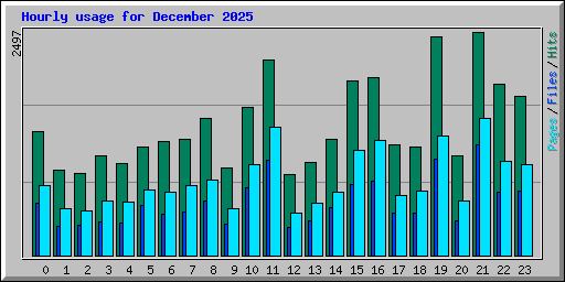 Hourly usage for December 2025